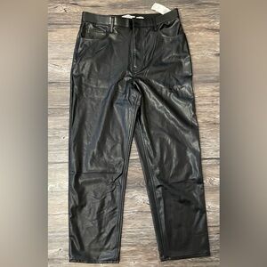 Abercrombie & Fitch Vegan Leather Pants 32/14L Ankle Straight Ultra High Rise